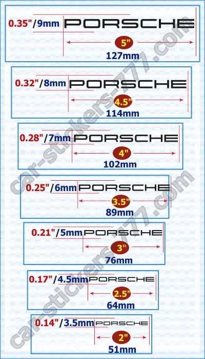 Porsche Brake Caliper Stickers Decals